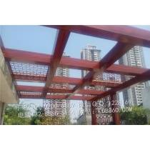 Aluminum alloy Pavilion terrace, wood grain square tube, wood grain carved board!