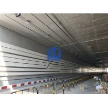 Decorative line board for curved tunnel wall