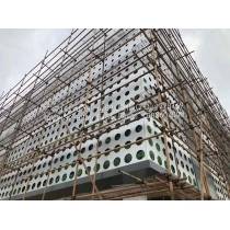 Metal punched exterior wall panel - Custom hole diameter