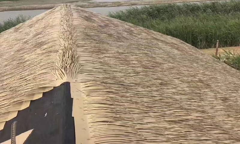 牌坊宣传亭-茅草铝板-稻草铝板装饰