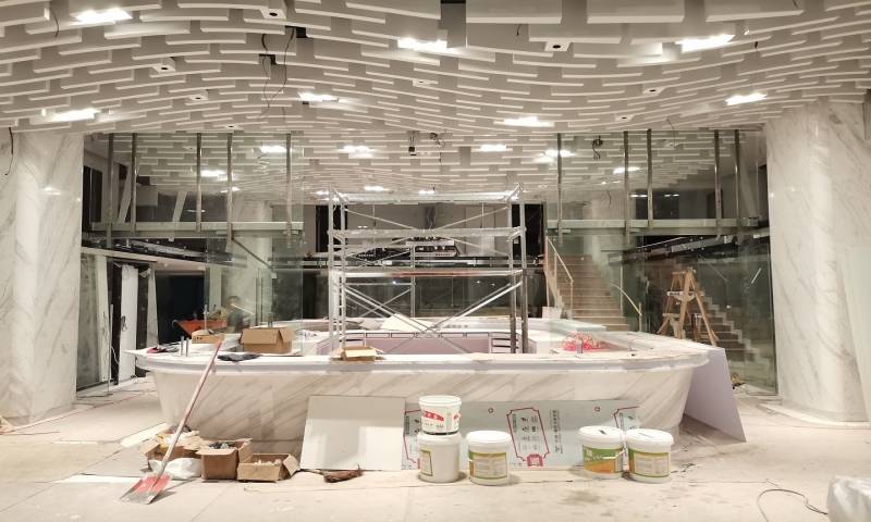 宁波月子中心造型方盒铝板吊顶