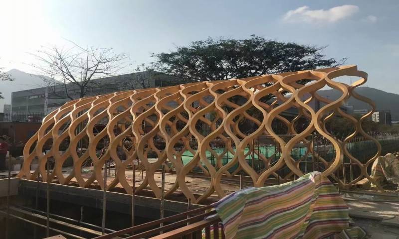 双波浪弧形廊桥铝板