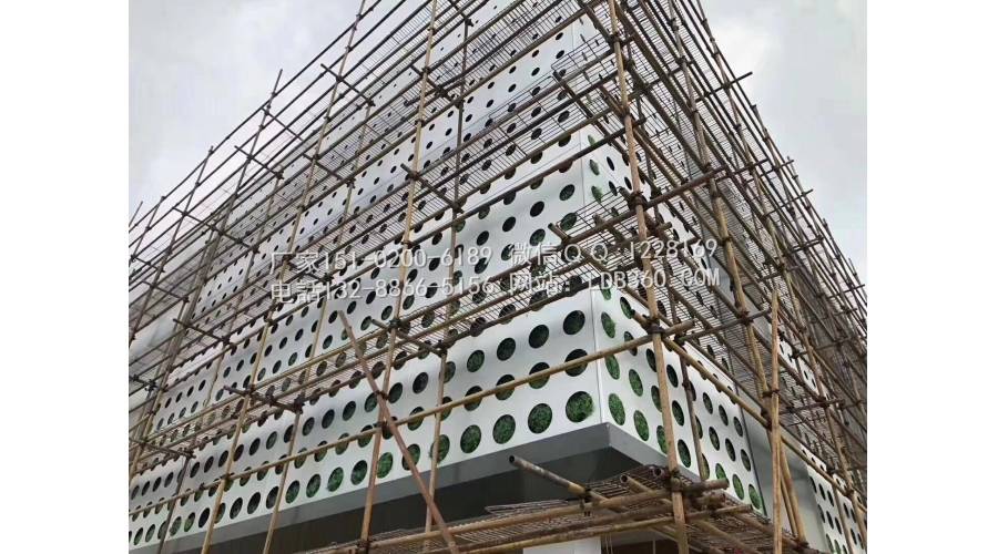 Metal punched exterior wall panel - Custom hole diameter